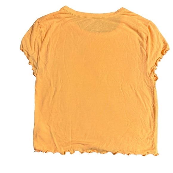 American Eagle Cropped Soft and Sexy Tee Lettuce Hem Neon Orange Size Medium NWT - Picture 2 of 4